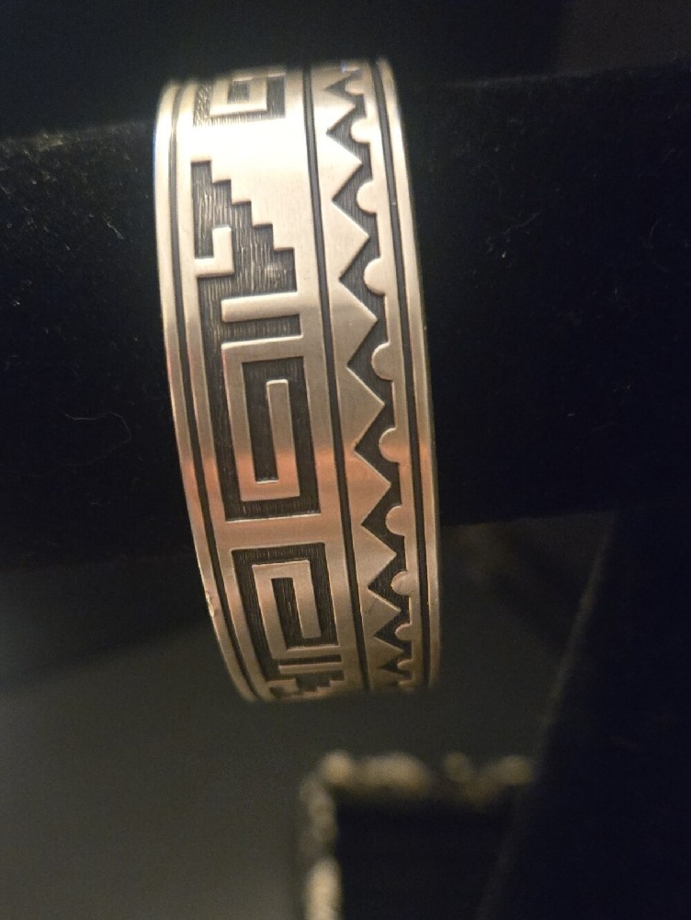 Stunning Vintage Hopi Silver Kabana Cuff Bracelet - Picture 2 of 10